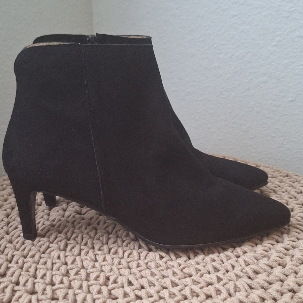 New Antonio Di Falia Black Suede Ankle Booties Made In PORTUGAL - Picture 3 of 8